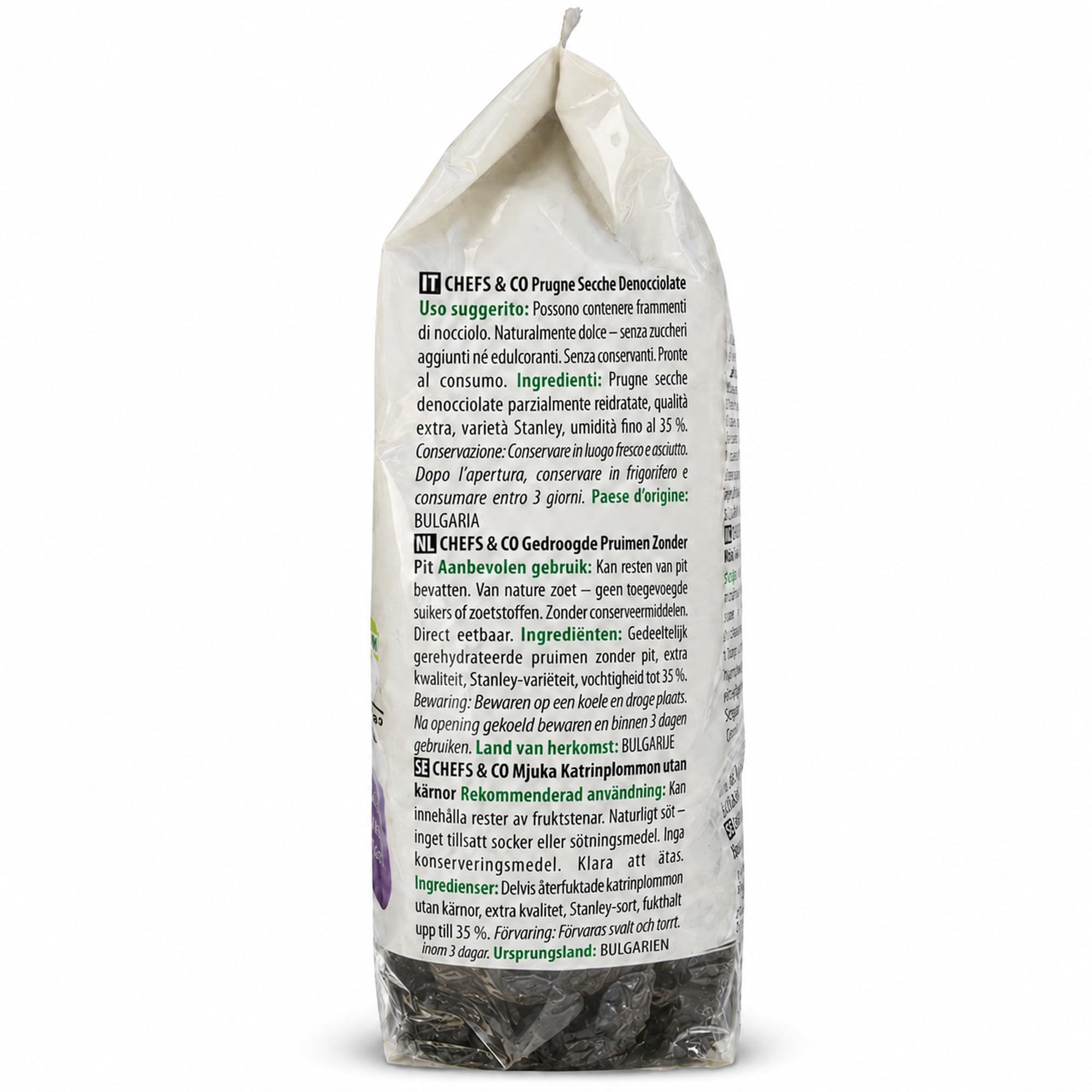 CHEFS & CO Ciruelas Pasas Blandas Sin Hueso | Frutas secas enteras | Tentempié saludable | Vegano y con vitaminas conservadas | Sin sulfitos | Sin azúcares añadidos (Natural, 750g Pack de 1)
