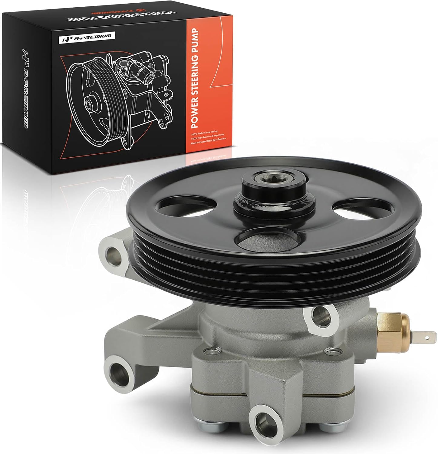 A-Premium Power Steering Pump, with Pulley, Compatible with Mazda CX-9 CX9 2007 2008 2009 2010 2011 2012 2013 2014 2015, 3.5L 3.7L Gas, Replace # LF2432650C