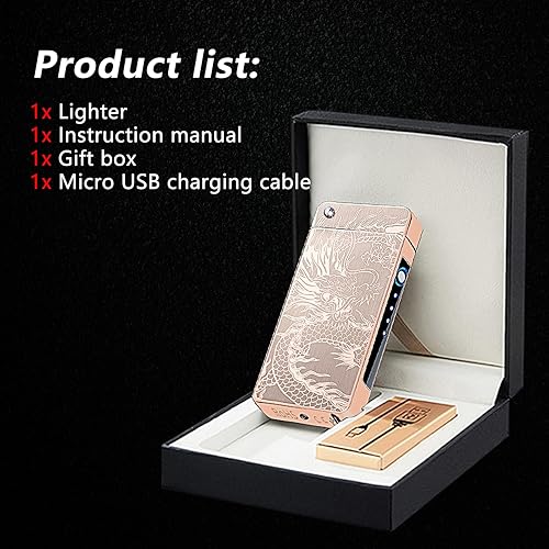 Miniatura 7 de Encendedor de velas eléctrico, encendedor de arco de plasma, encendedor de llama grande, encendedor de dragón único, encendedor recargable por USB