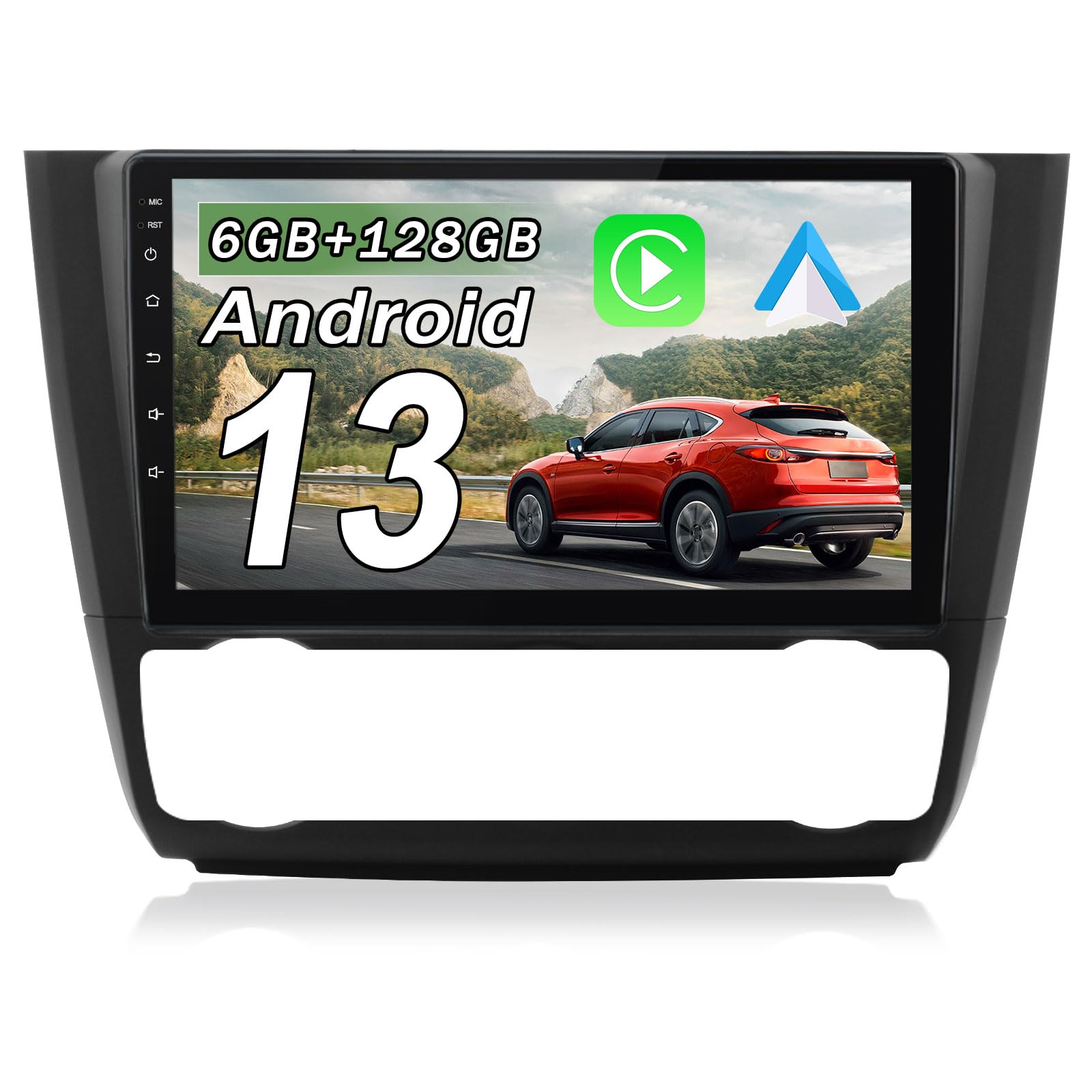 AWESAFE Android 13.0 [6GB+128GB] Radio Coche para BMW 1 Serie E81 E82 E87 E88(2004-2011) con Carplay/Android Auto, 9 Pulgadas Pantalla Táctil con WiFi/GPS/FM/RDS/DSP,Apoyo Mandos Volante,Aparcamiento