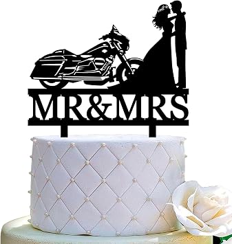 Street Glide Motorcycle Wedding Cake Topper, Ride with Me Forever, Motorcycle Wedding Cake Topper for Wedding/Anniversary/Bridal Shower Party Decor