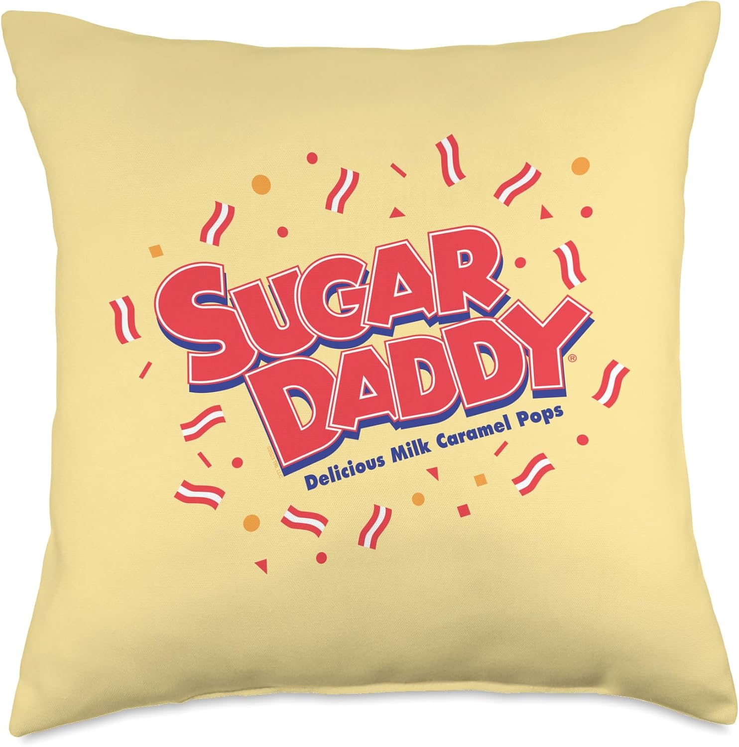 Sugar Daddy Confetti with Logo Candy Throw Pillow