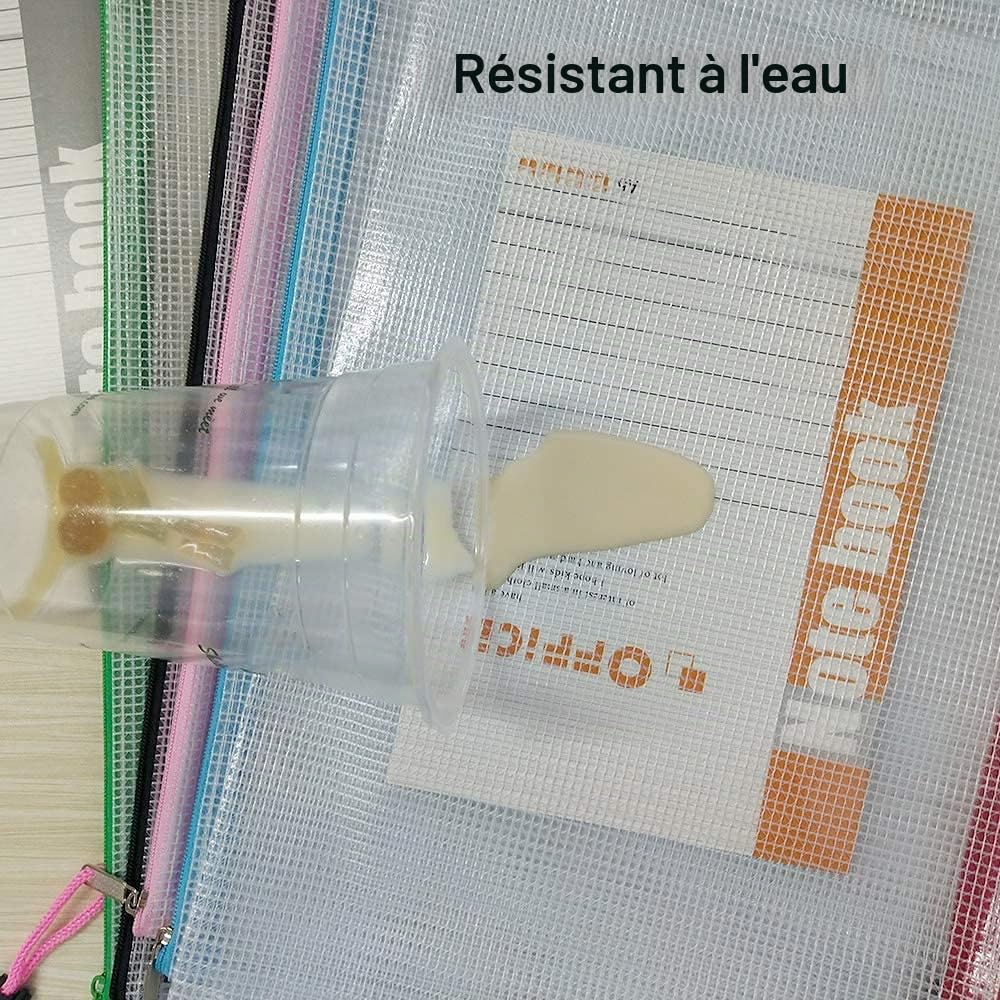 Lot de 30 pochettes en plastique avec fermeture éclair A4