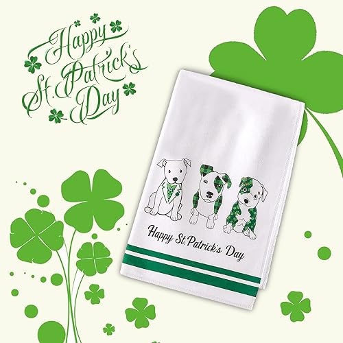 Miniatura 9 de Toalla de cocina para el día de San Patricio trébol de trébol decoración de paños de cocina para perros toallas de mano para el día de San Patricio