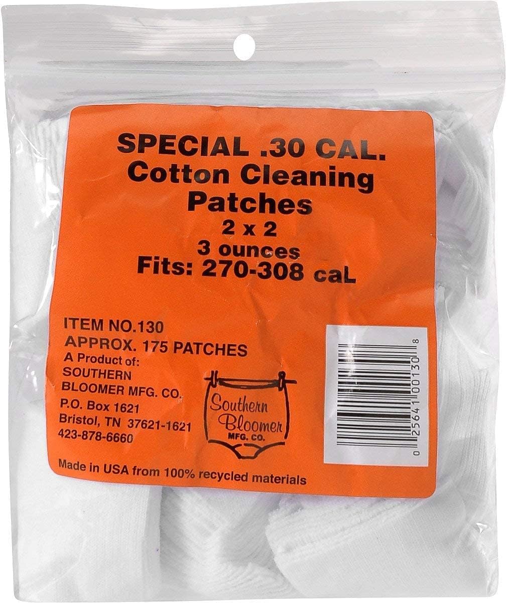 Cotton Cleaning Patches 30cal 2"x2" 175/bag