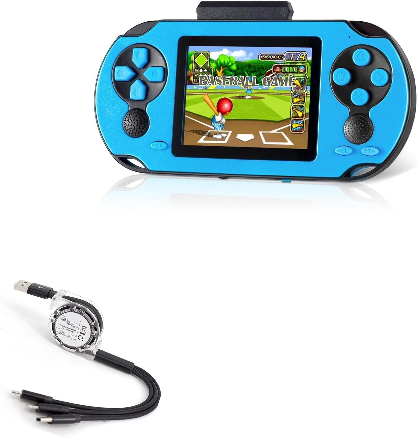 BoxWave Cable Compatible with TaddToy 16-bit Handheld Game Console (3 in) - AllCharge miniSync, Retractable, Portable USB Cable - Jet Black