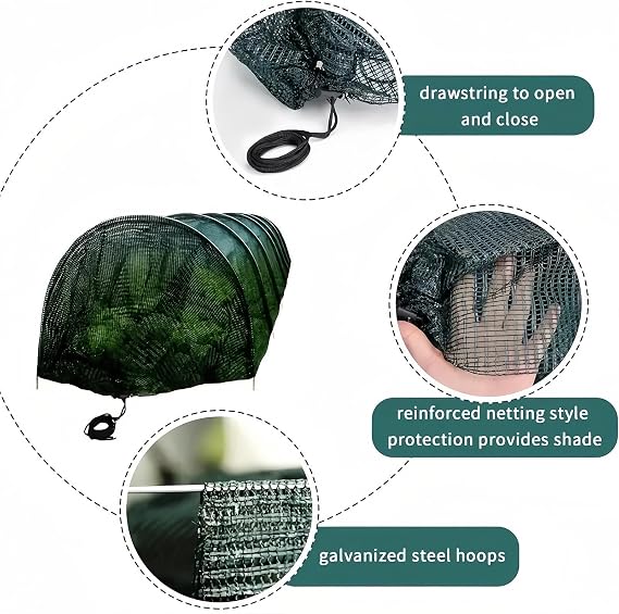 Foldable Chicken-Run Tunnel, Long Quick Installation Flexible Portable, Outdoor Metal Chicken Coop Cage With Cover & Plas-tic Swing - For Ducks Geese Rabbits Small Pets Chicks Quail
