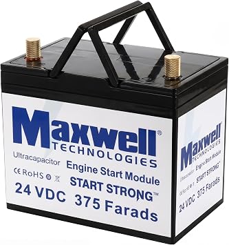 Maxwell 24V 375Farad Supercapacitor Bank - 8x 2.7V 3000F Ultracapacitors for Solar Storage, UPS, Power Backup, Engine Starting & High-Power Tools