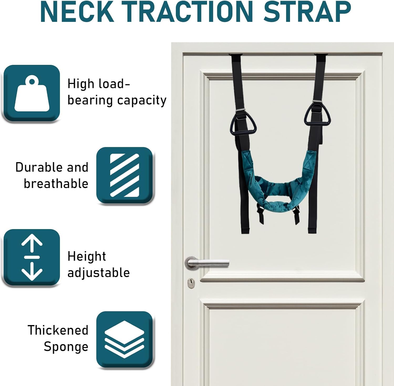 Cervical Neck Traction Device Over Door for Home Use Portable Neck Stretcher Hammock Decompression Home Physical Therapy (Blue)3