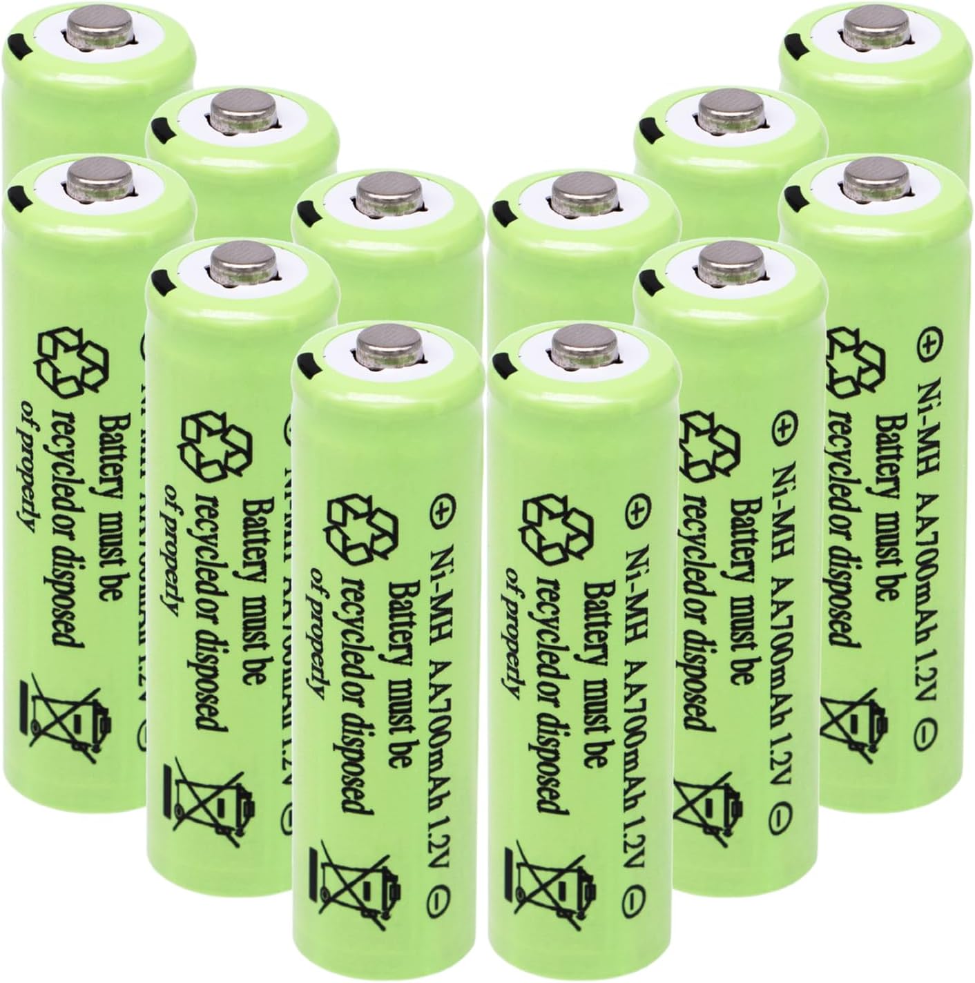 Lombaour 1.2V 700mAh NiMH Rechargeable AA Batteries for