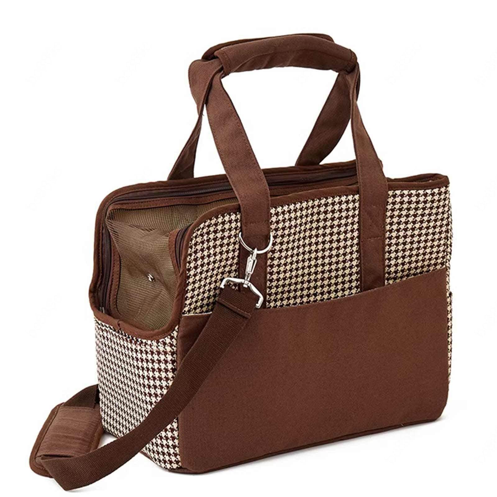 Transportín para Mascotas para Animales Pequeños, Conejo, Cachorro y Gatito Transportín Plegable para Gatos Pequeños y Medianos de Menos de 11 Libras,Brown