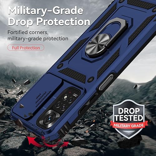 Miniatura 8 de Funda para Redmi Note 11 (4G)Redmi Note 11S 2201117TY Funda con protector de pantalla de vidrio templado y cubierta de cámara deslizante, soporte de