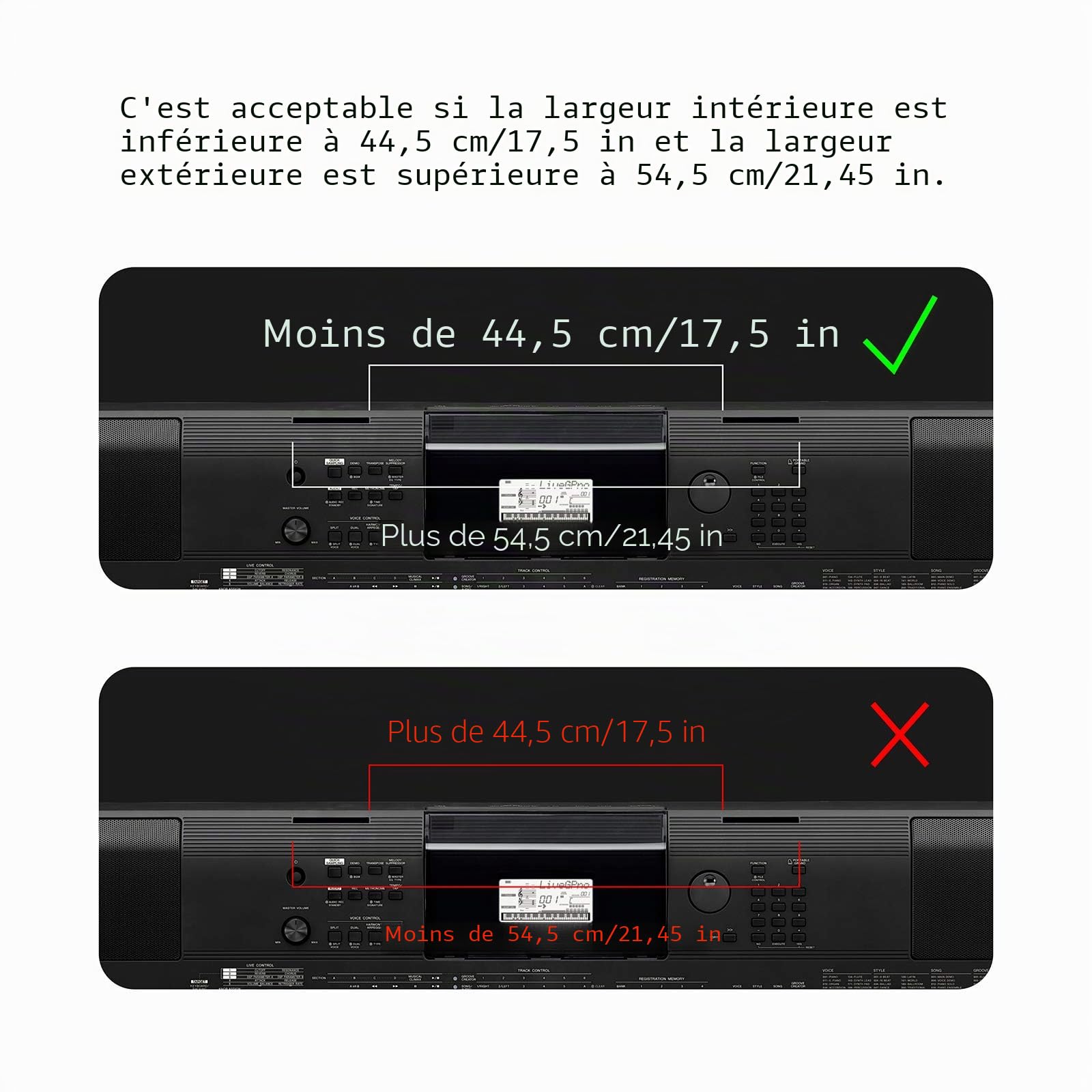 Pupitre de partition compatible avec clavier de piano électronique Yamaha P85 P95 Series (Noir)