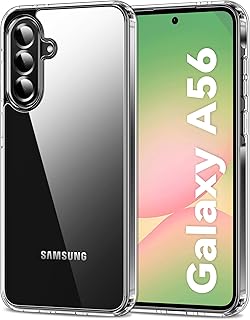 جراب حماية خلفي صلب بتصميم شفاف مضاد للاصفرار ومضاد للخدوش مع حماية من السقوط، لموبايل سامسونج جالاكسي A56 شبكة الجيل الخامس 5G من هوميل، كريستال شفاف
