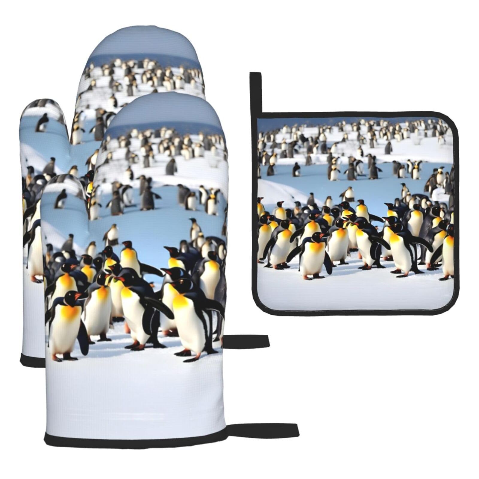 Maniques de cuisine pour ne plus se brûler les mains lot de 3 Happy Penguin