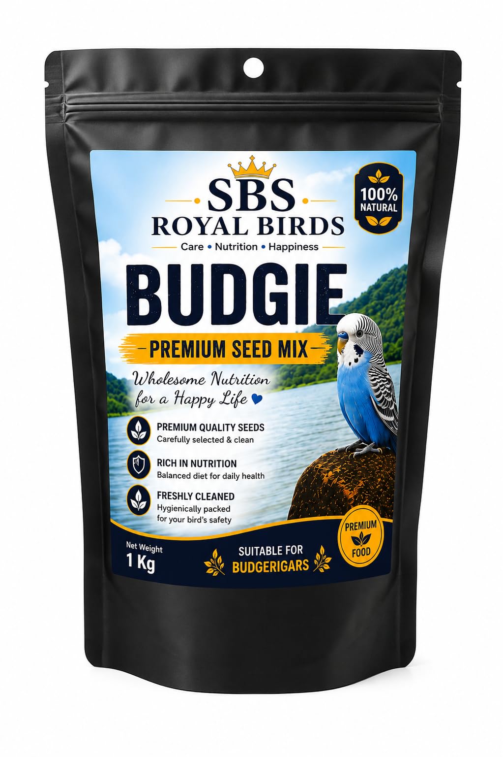 Premium Budgie Seed Mix Food 1kg | Blend of 14 Seeds, 100% Natural, No Artificial Colours, Freshly Cleaned, Resealable Pouch-picture-11
