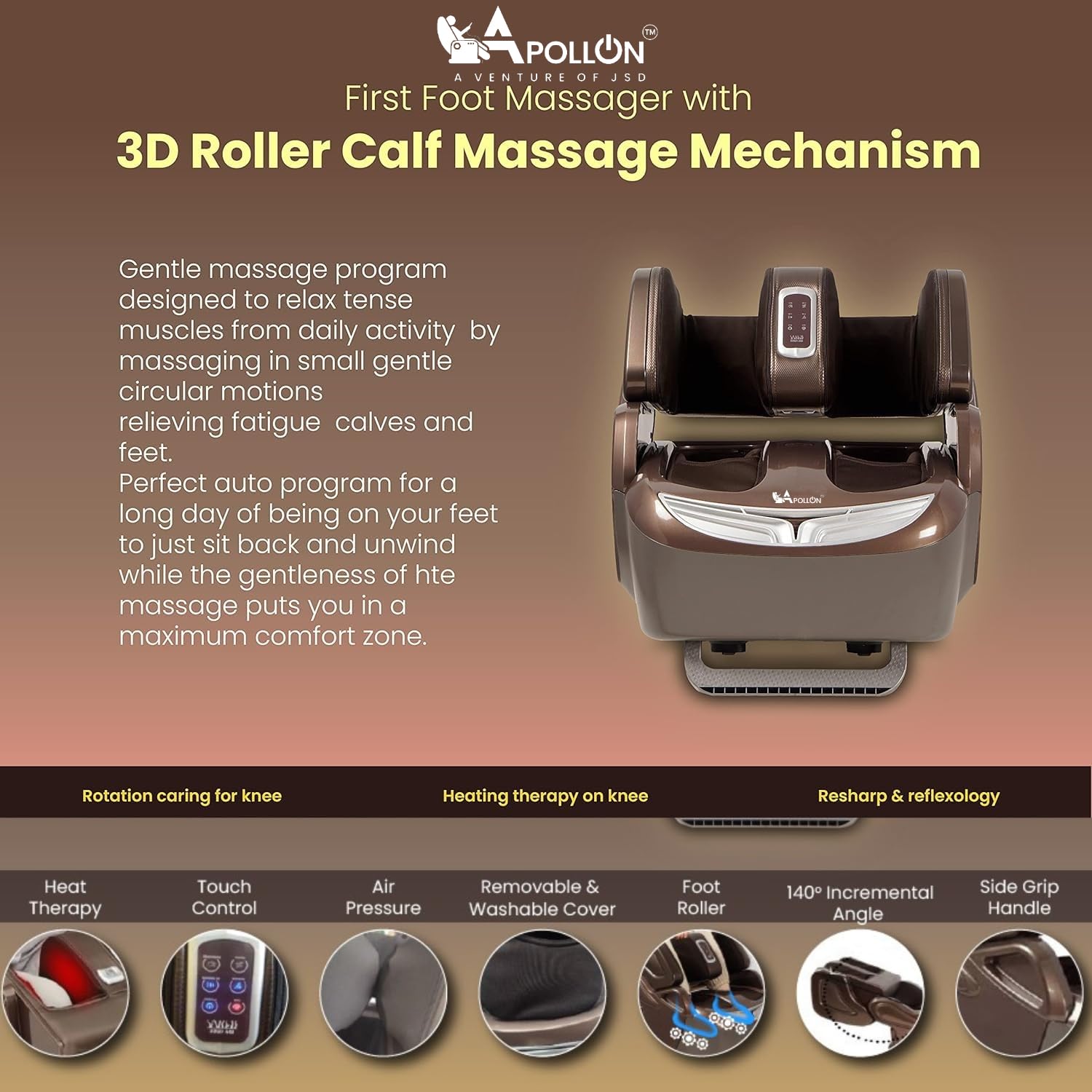 Apollon 868/416 For legs, legs, thigh and knee massage, 360 ° full rap airbags, 3 levels of separate massage combinations with corded electric (brown) with 3 levels of 3 levels of 3 levels for pain relief heating therapy. Apollon 868/416 For legs, legs, thigh and knee massage, 360 ° full rap airbags, 3 levels of separate massage combinations with corded electric (brown) with 3 levels of 3 levels of 3 levels for pain relief heating therapy.