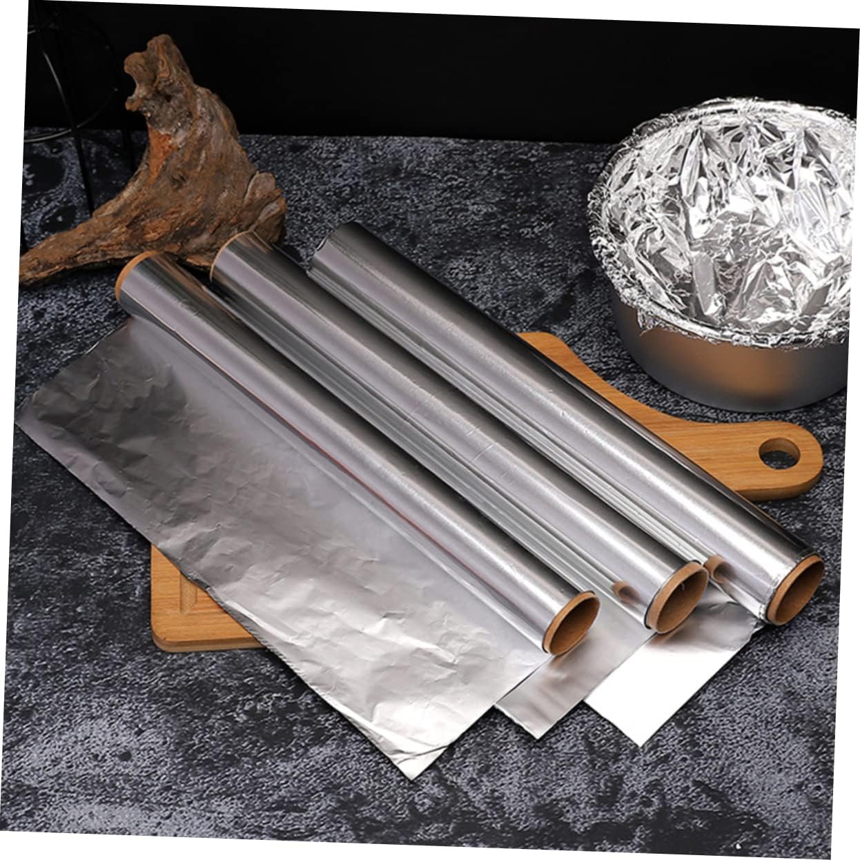 4rolls Aluminum Foil Kitchen Wrap Aluminum Foil Wrap for Baking Bbq Household Use Heavy Duty