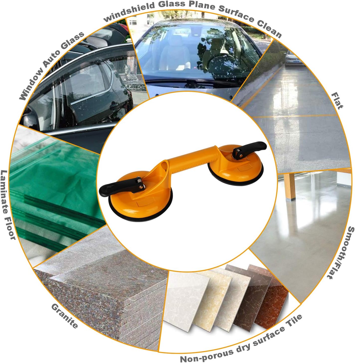 Kaisiking 2PCS Aluminum Glass Puller Tile Lifter Floor Suction Cup Floor Gap Fixer for Lifting and Moving Glass, Floor, Window, Tile, Granite, Doors