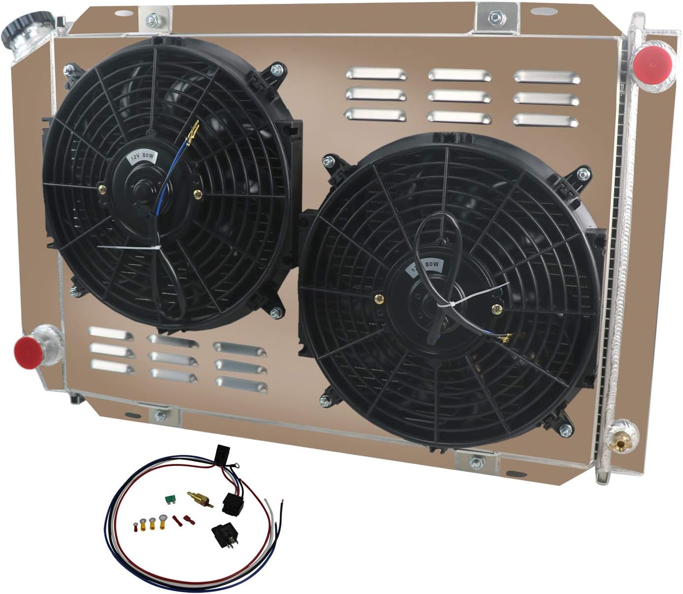 3 Row Radiator Shroud Fan Thermostat For 1979-1993 80 82 FORD MUSTANG 5.0L V8 MT