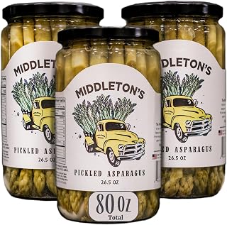 Middleton Farms Pickled Asparagus Variety Pack - Farm-Fresh Green, Purple & Spicy Spears, 3x 26.5oz Jars, USA Made