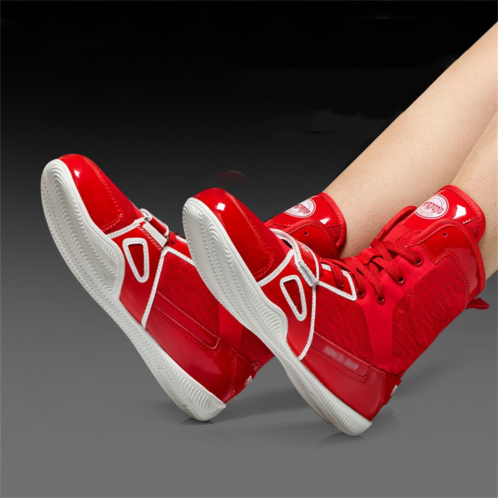 Scarpe da Allenamento per Lotta E Boxe, Sneakers da Palestra Unisex per Powerlifting, Antiscivolo, Arti Marziali, Scarpe Alte per Sparring