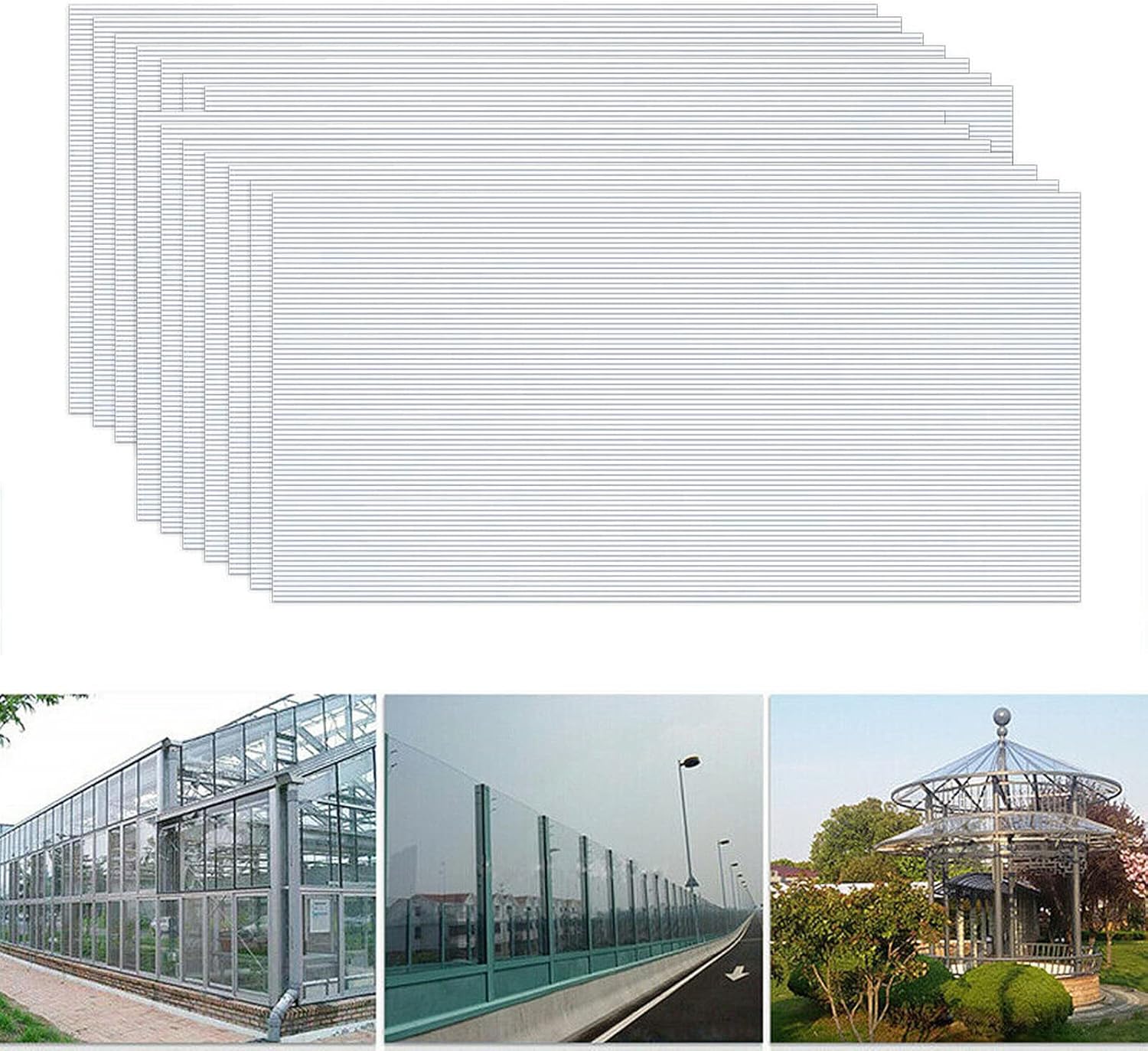HENGMEI 14x Polycarbonate Sheets 4mm Plastic Shed Greenhouse Roofing