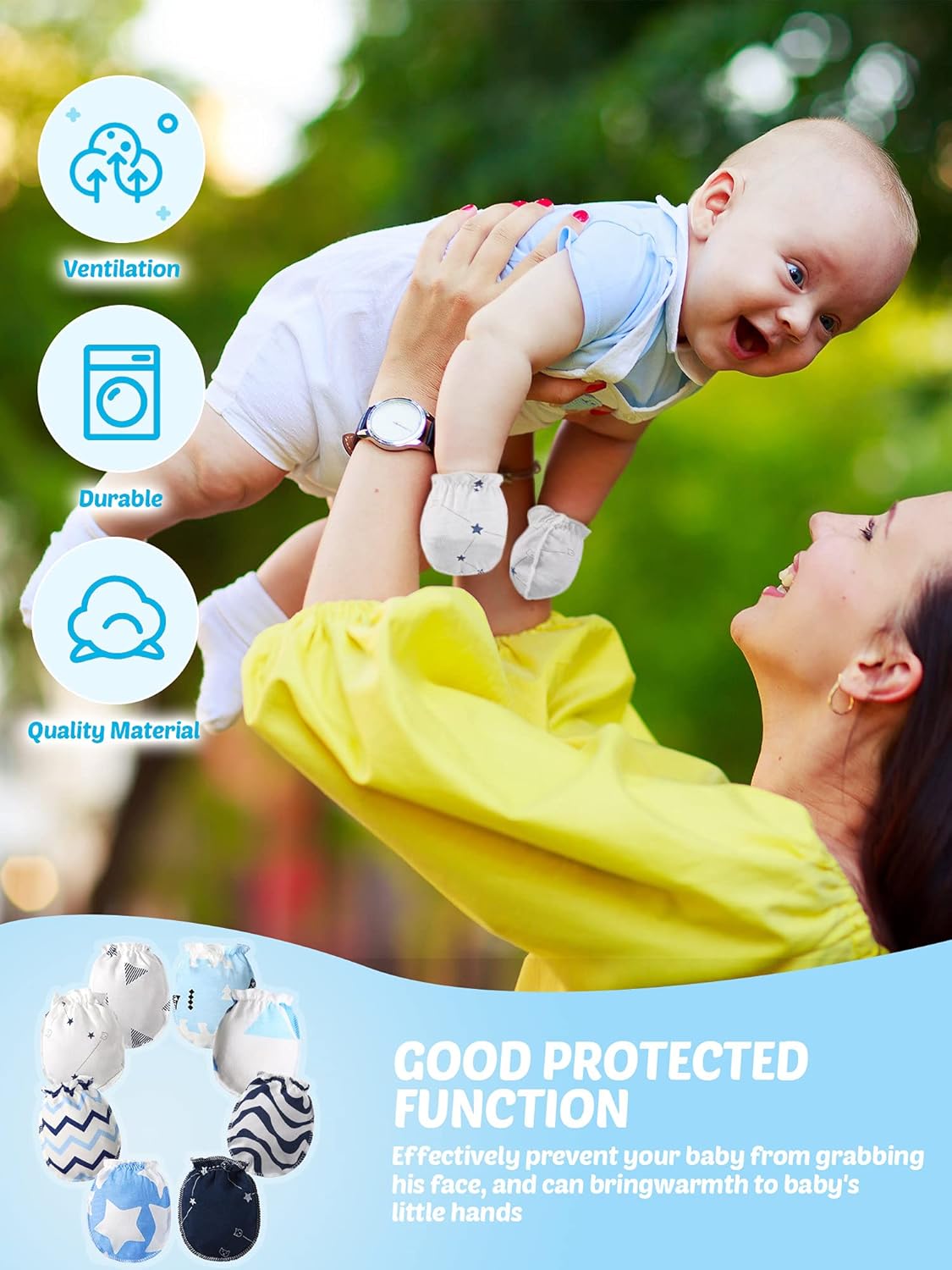 12 Pairs Newborn Baby Gloves Infant Gloves Cotton Unisex Toddler No Scratch Mittens for 0-6 Months Baby Boys and Girls (Vivid Style): Clothing