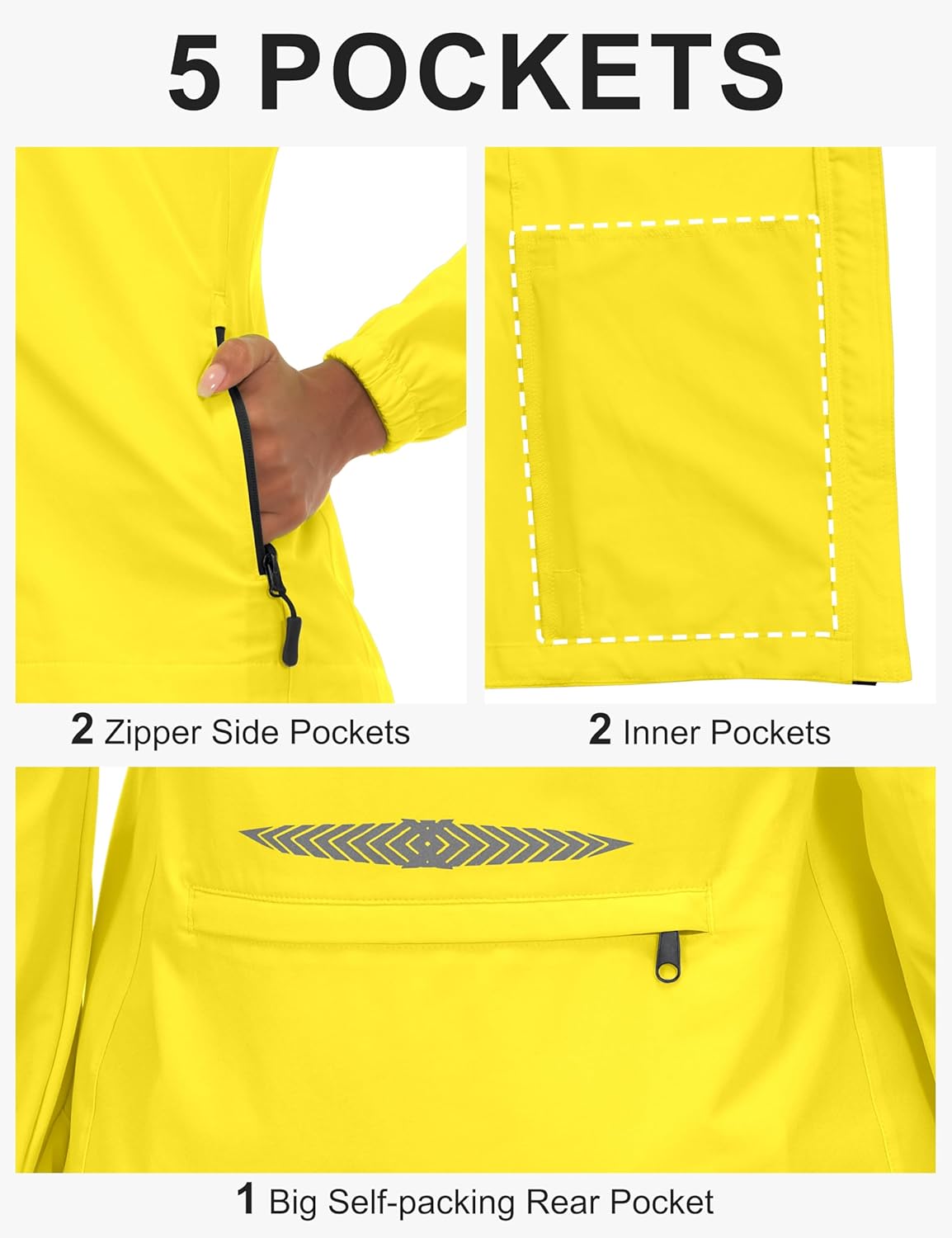 Little Donkey Andy Women's Lightweight Waterproof Cycling Jacket with Removable Sleeves for Biking Running Golf - Image 6