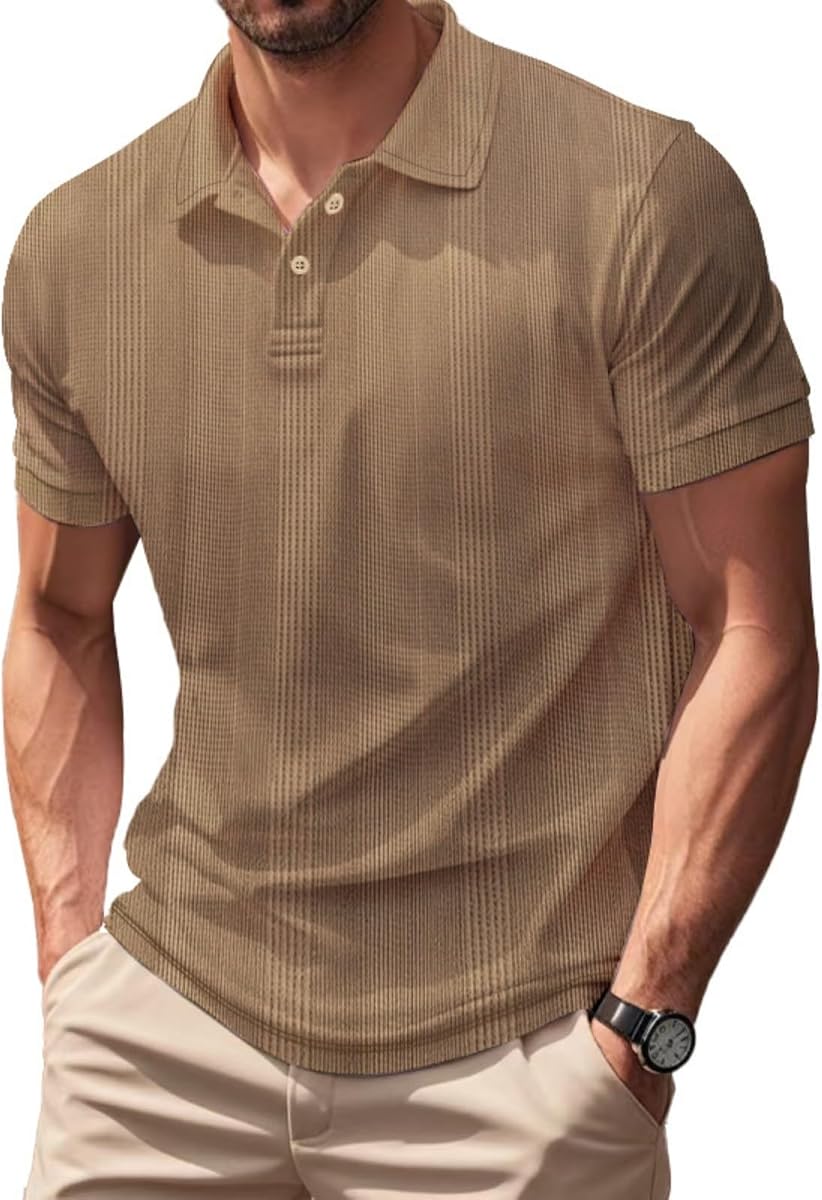 Polo para hombre manga corta con cuello camisetas de golf moda casual raglán