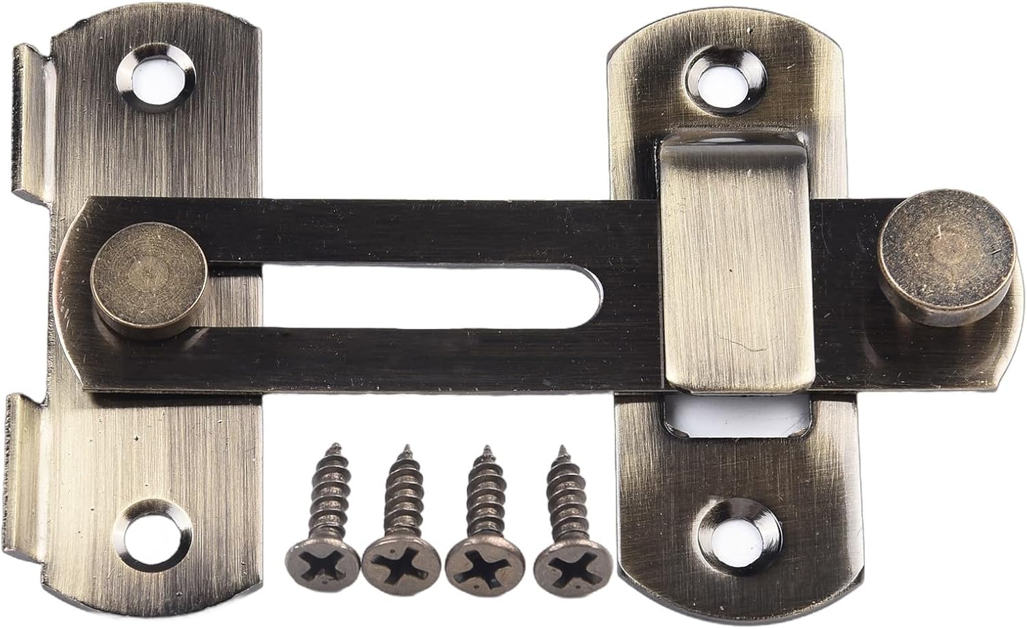 Stainless Steel Hasp Latch Door Lock Security Buckle For Sliding Door Cabinet Pet Cage Gate Shed Storage Locking Mechanism Safety Hasp(L-Green Bronze)