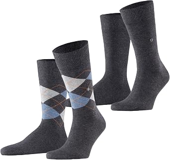 Burlington Men Socks Everyday Pack of 2 - Diamond Pattern, Onesize, 40-46 US 7.5-12