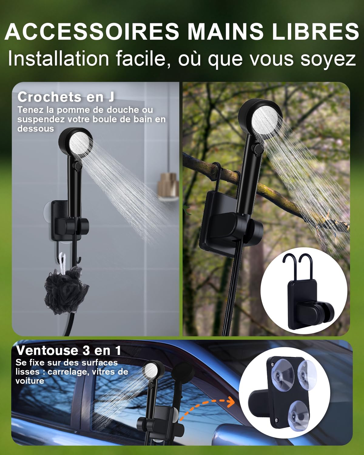 Spopal Douche Portable, [Longue Durée-Unité Intégrée de 20L] Douche Camping,IPX8, Pliable,13000mAh, écran LED,5 Vitesses Réglables, pour Fruits, Bain des Animaux Domestiques,Camping