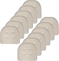 Vista 128 de Sweet Home Collection - Cojín de espuma viscoelástica para silla con capitoné, antideslizante, parte trasera de goma, en forma de U, 17 x 16 Gris