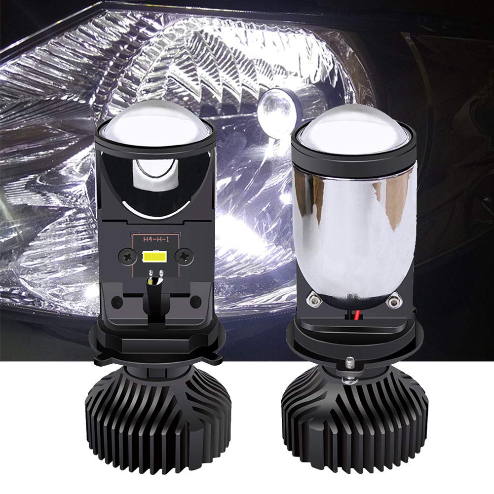 Żarówki LED H4, soczewki rybie oko 60 W 8000 lm super jasne światło drogowe natychmiastowy start wodoodporne IP65 specjalne koraliki lampy samochodowe (2 szt.) H4