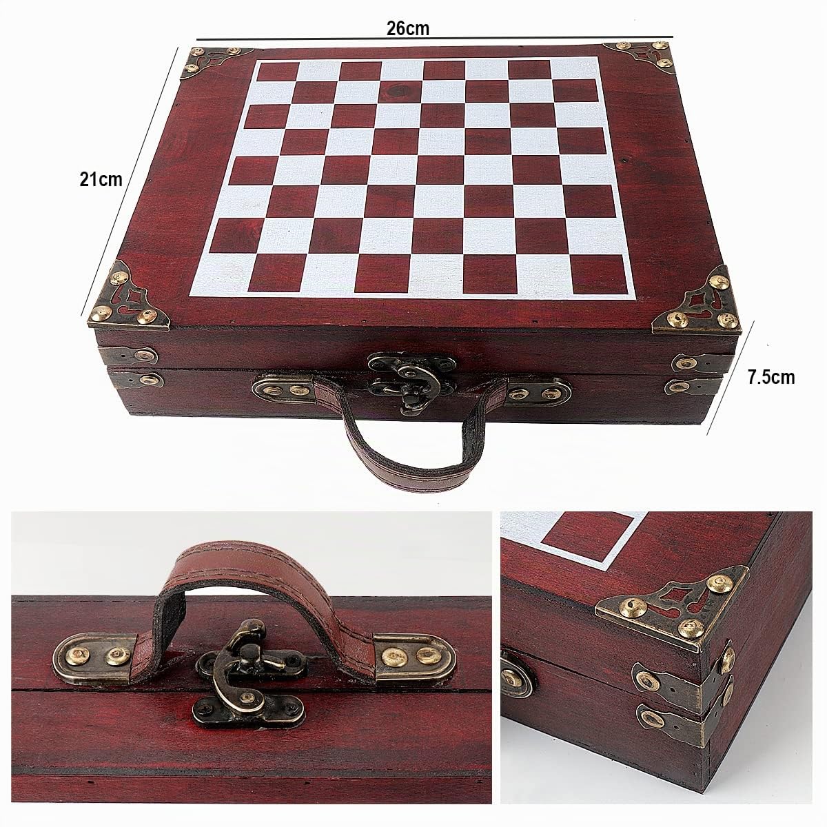Scatola di Legno Accessori per Il Vino Set Regalo,Set per l'apertura del Vino,Cavatappi per Vino,Tappo,Versatore di Vino (stile 01)
