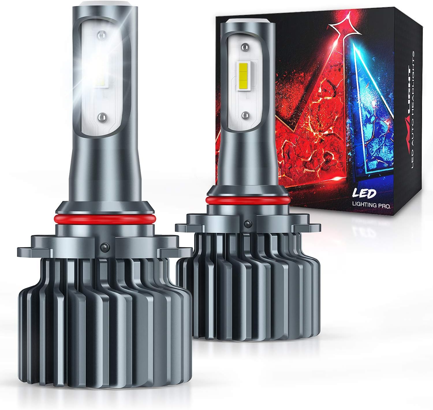 Nilight 9005/HB3 LED Headlight Bulbs, 60W 10000 Lumens 6000K Cool White CSP LED Headlight Conversion Kit Super Bright Auto High Beam/Low Beam/Fog Light Bulbs 2Pack, 2 Years Warranty
