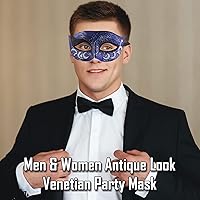 Vista 38 de Máscara de mascarada para hombre, máscara de aspecto antiguo para Halloween, fiesta veneciana, fiesta de máscaras y baile de máscaras