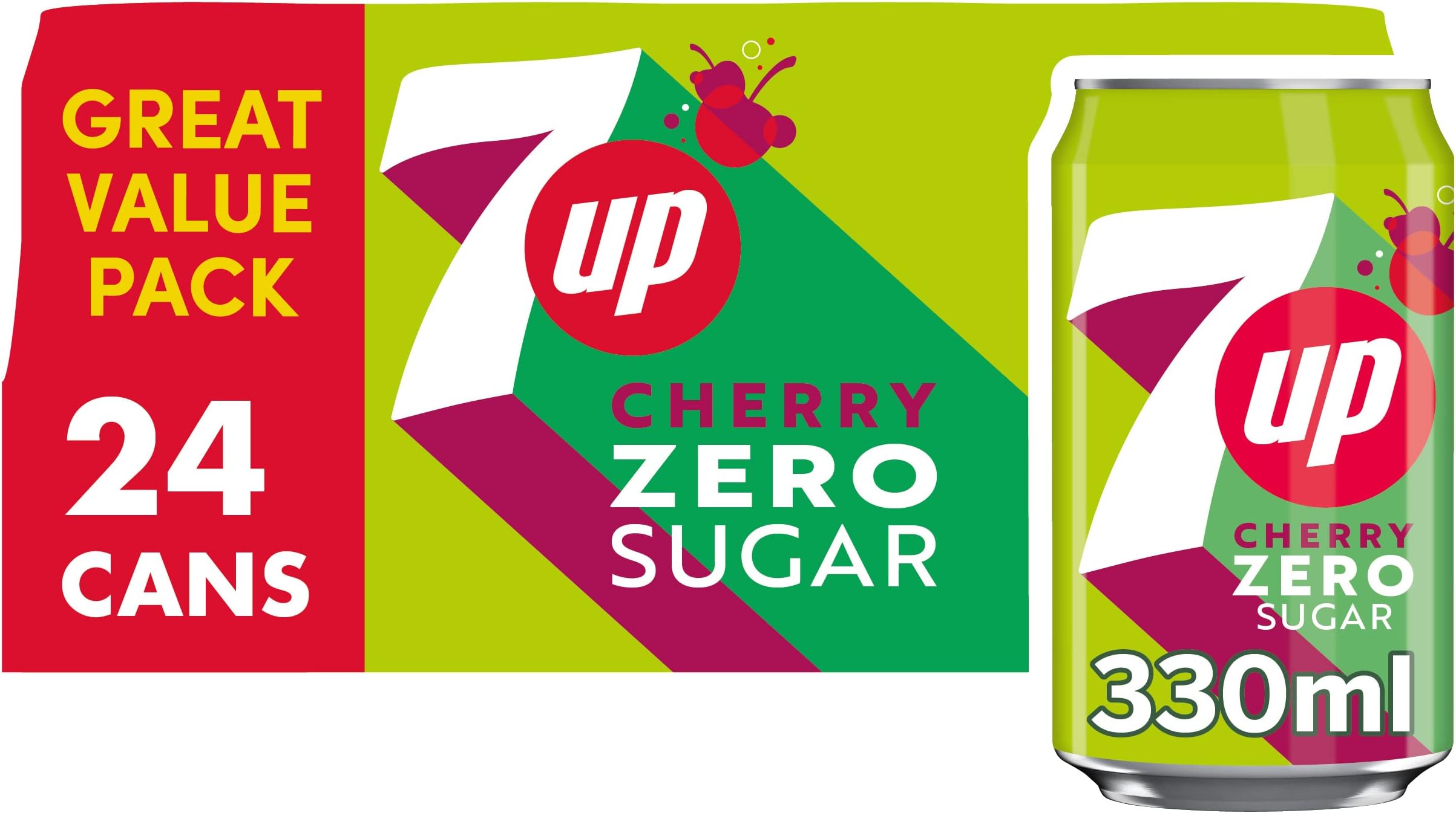 7UP Cherry Zero Sugar 24 x 330ml
