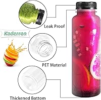 Vista 4 de 48 botellas de jugo de plástico de 8 onzas con tapas, botellas de plástico desechables de PET vacías, recipientes transparentes para bebidas a