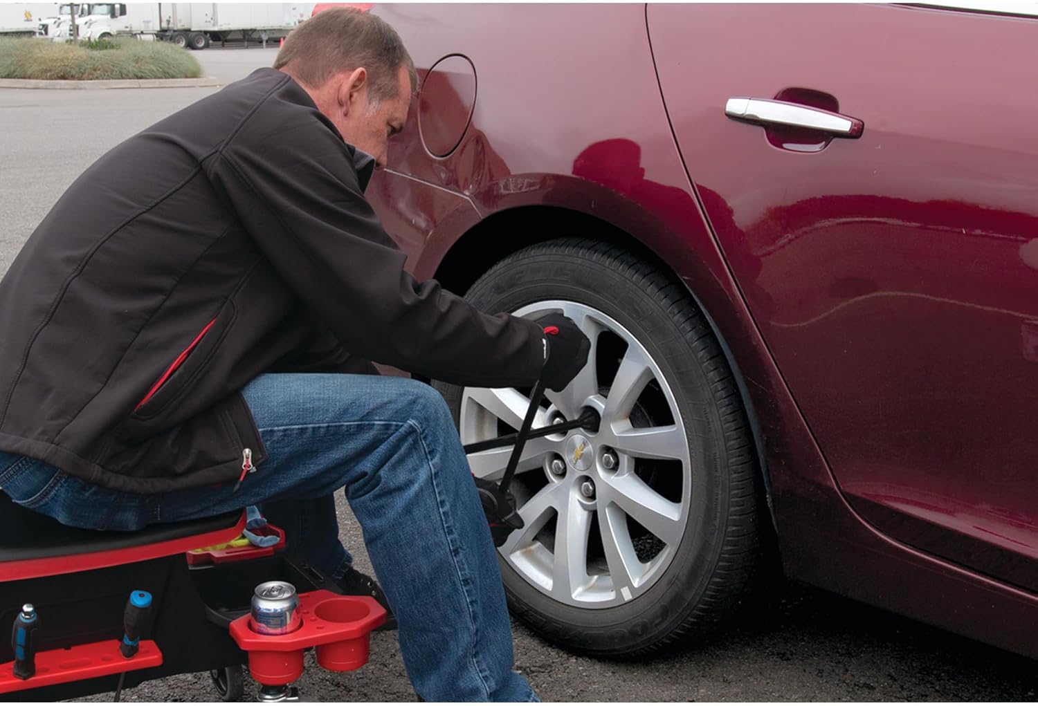 Performance Tool W11 Black 25-Inch Truck SAE/Metric 4-Way Cross Lug Wrench