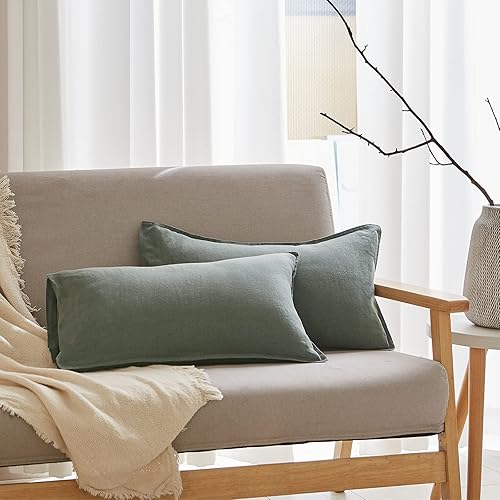 Miniatura 30 de Simple&Opulence - Juego de funda de edredón de 100% lino puro, color liso con detalles bordados, disponible en tamaño individual, matrimonial, Queen