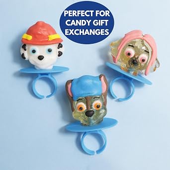 Paw Patrol Decorated Themed Lollipop Rings, 18 Pieces