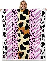 Vista 11 de Manfei Manta con estampado de leopardo, manta de cama a cuadros rojos y negros para decoración de habitación de niños y niñas, manta de piel