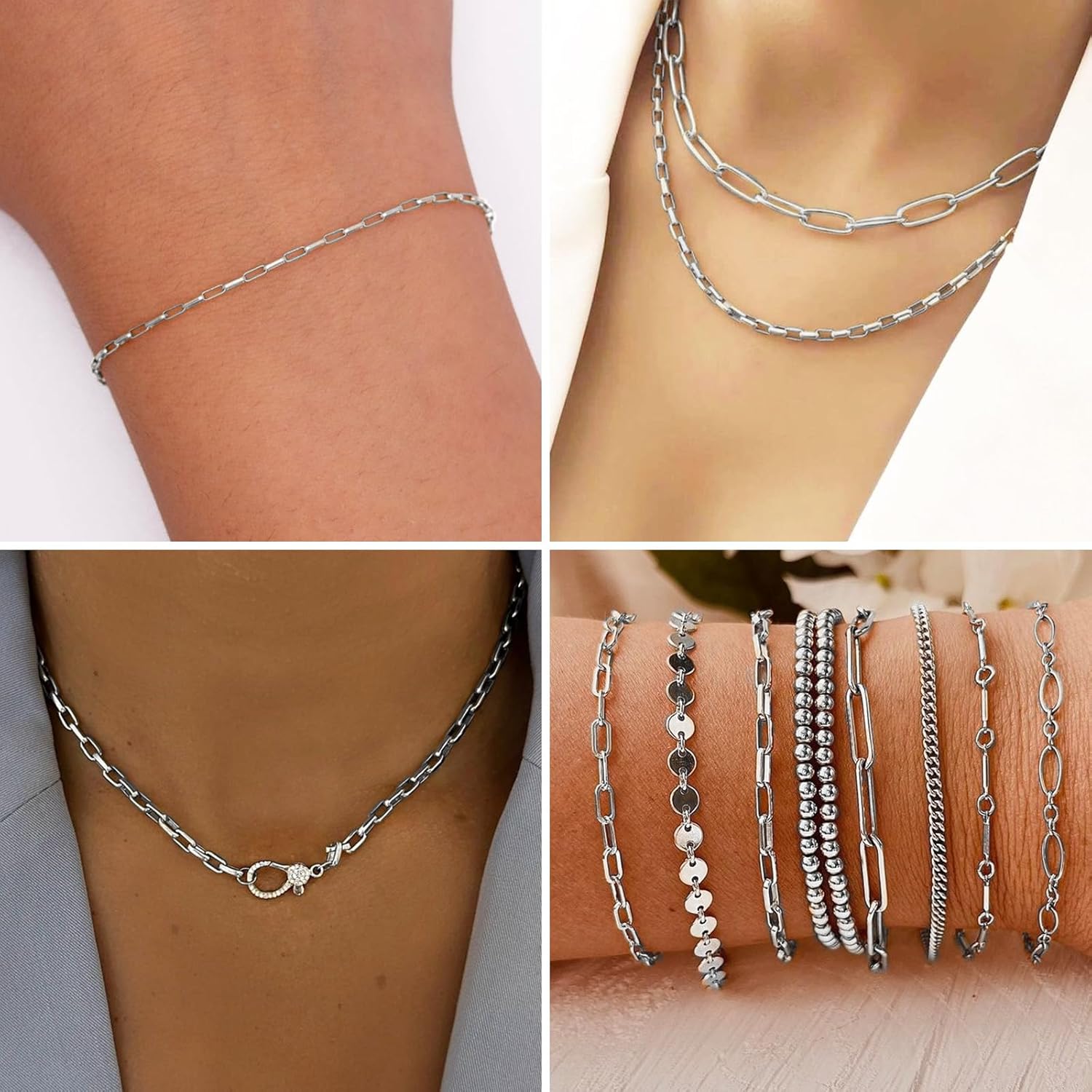 33 Feet Stainless Steel Rolo Box Chain Bulk, 2mm 304 Stainless Steel Square Cable Link Chains Roll Spool for Jewelry Making DIY Craft - Image 4