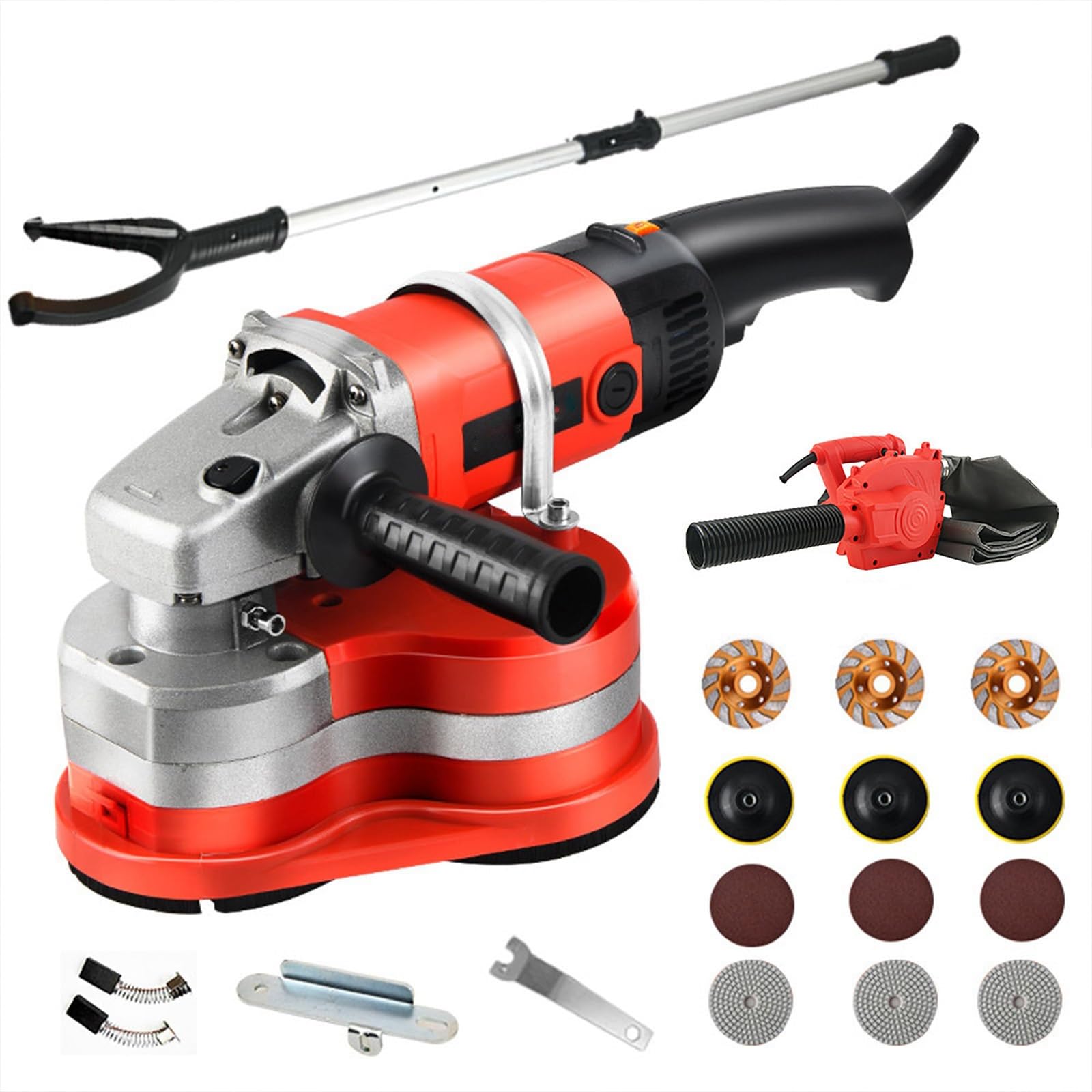 Vyujhnbg Three-Head Wall Floor Sander, Concrete Grinder Set, Cement Wall And Ground Polishing Machine For Grinding Concrete Marble Granite