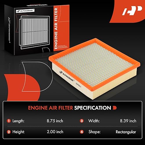 Miniatura 2 de A-Premium Filtro de aire de motor compatible con Jeep Grand Cherokee 2014 2015 2016 2017 2018 2019 V6 3.0L