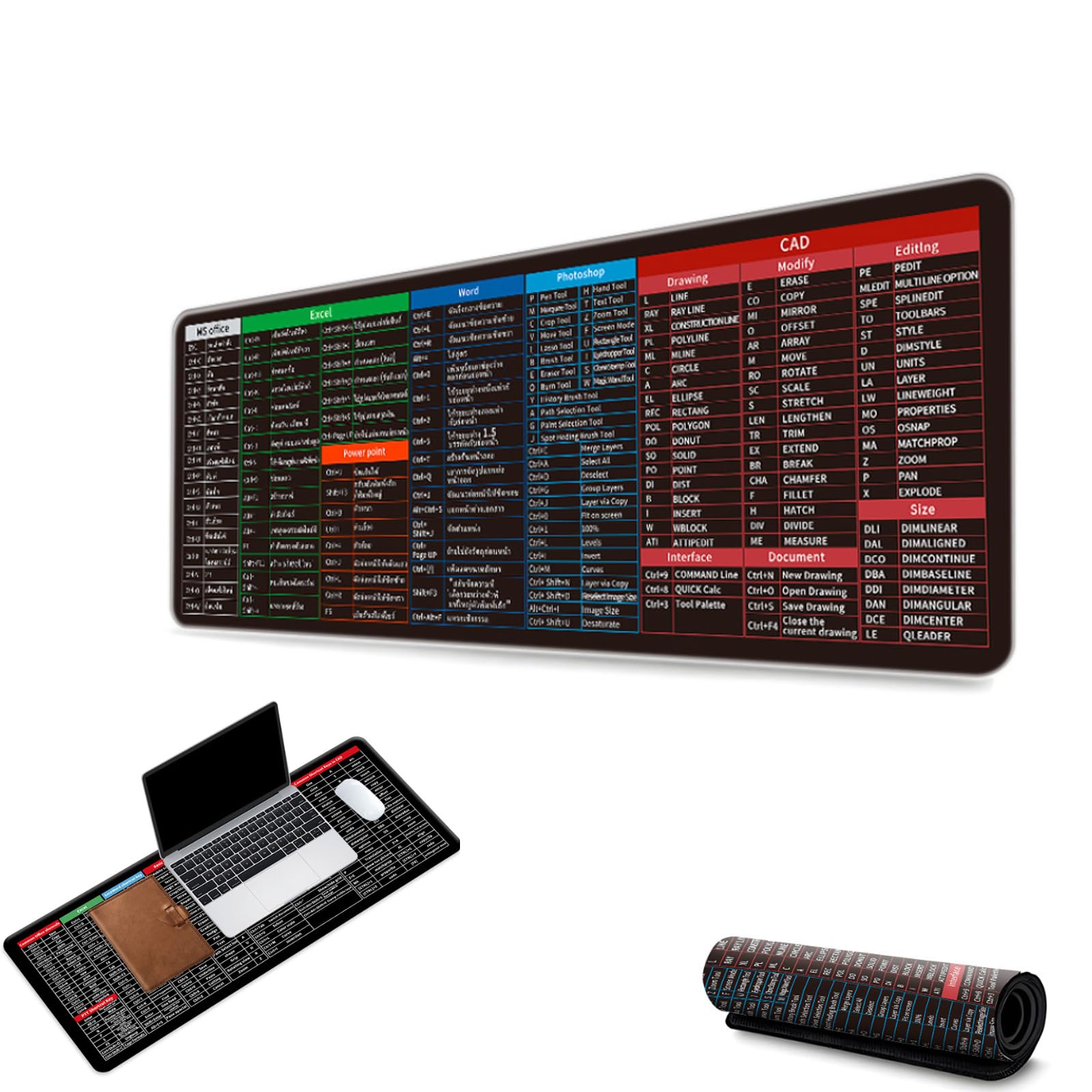 Excel Word - Alfombrilla De Mouse Con Diseño De PowerPoint Con Texto En