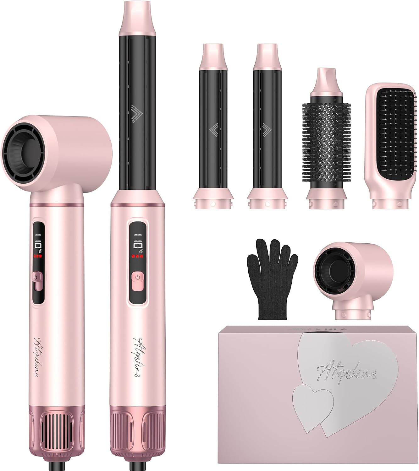 Atopskins 5-in-1 Blow Dryer Brush & Auto-Wrap Air Styler Set