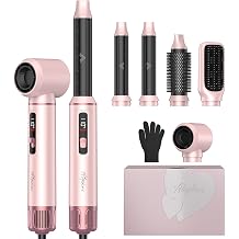 Atopskins 5-in-1 Blow Dryer Brush &amp; Auto-Wrap Air Styler Set | Hot Air Styler with Auto-Wrap Curlers, Volumizing Round Brush &amp; Hair Dryer Brush for Wet to Dry Styling